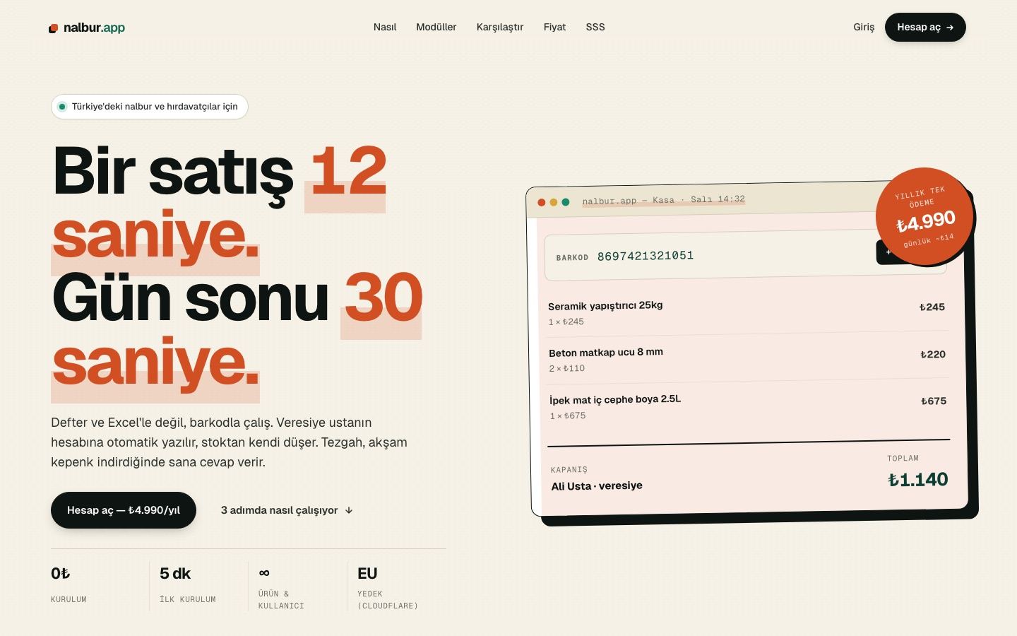 Nalbur.app — ekran görüntüsü